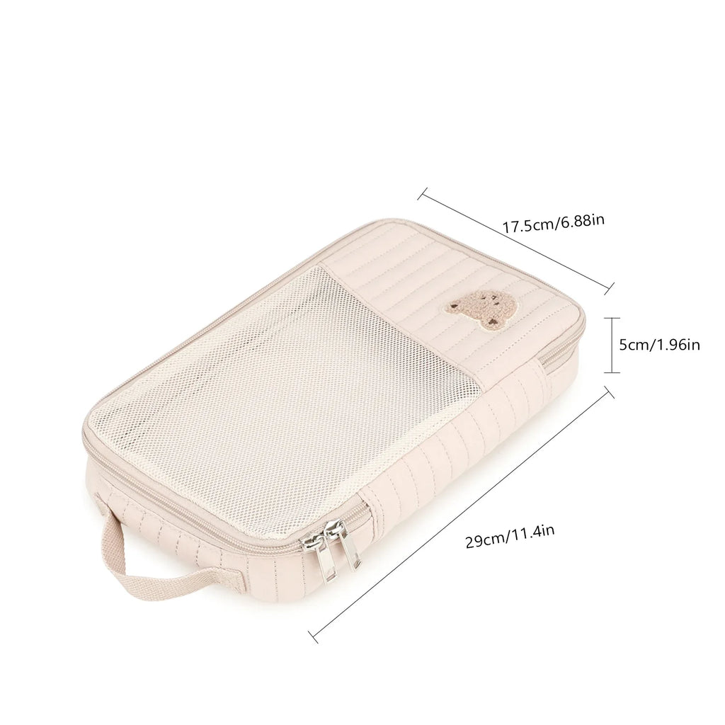 Sac à couches mignon pour poussette, sac suspendu, rangement séparé pour vêtements et couches de bébé, sac de rangement pour changement et lavage de voyage