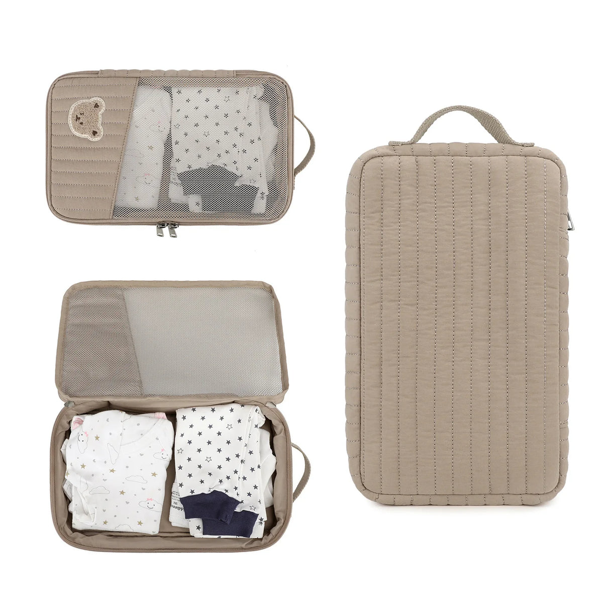 Sac à couches mignon pour poussette, sac suspendu, rangement séparé pour vêtements et couches de bébé, sac de rangement pour changement et lavage de voyage