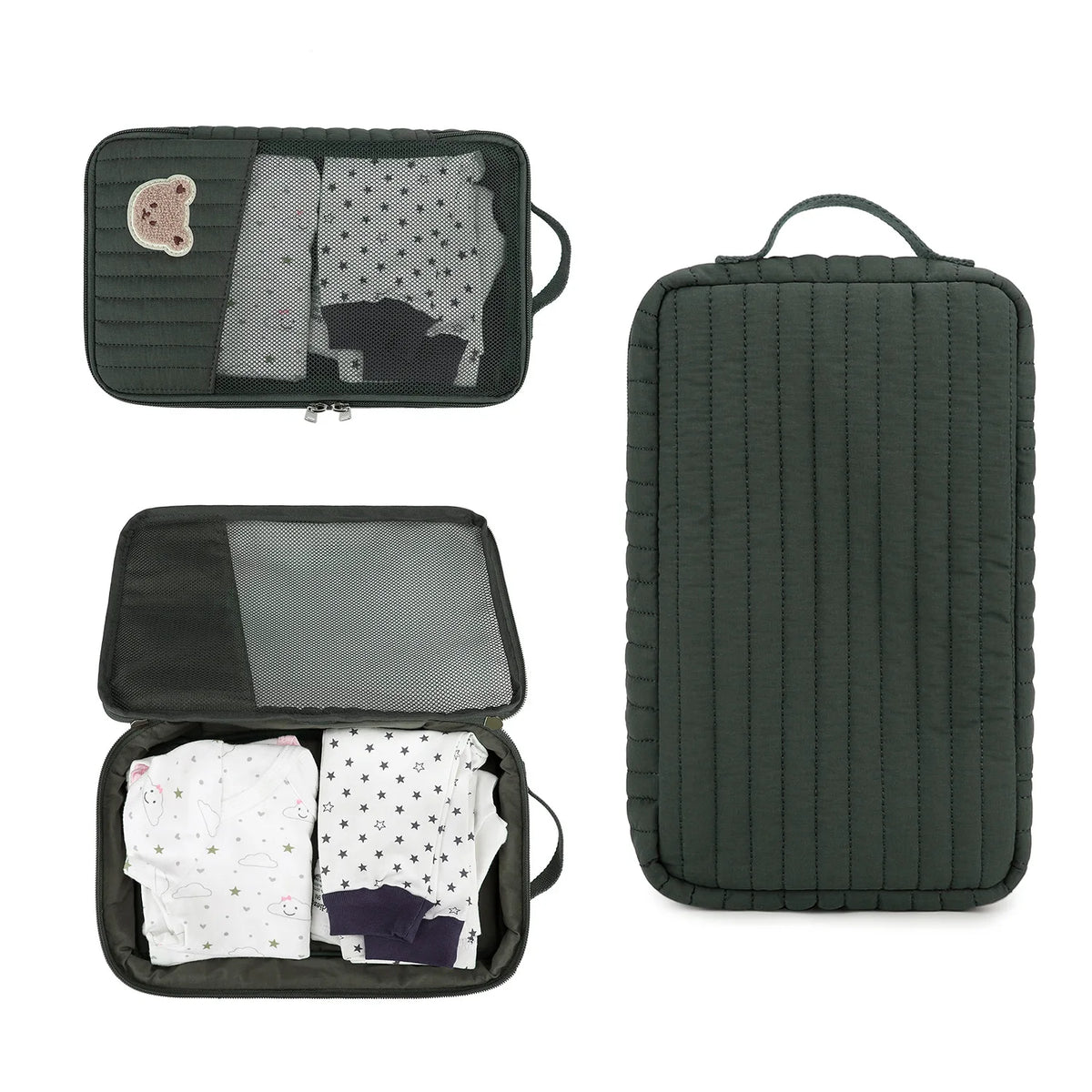 Sac à couches mignon pour poussette, sac suspendu, rangement séparé pour vêtements et couches de bébé, sac de rangement pour changement et lavage de voyage