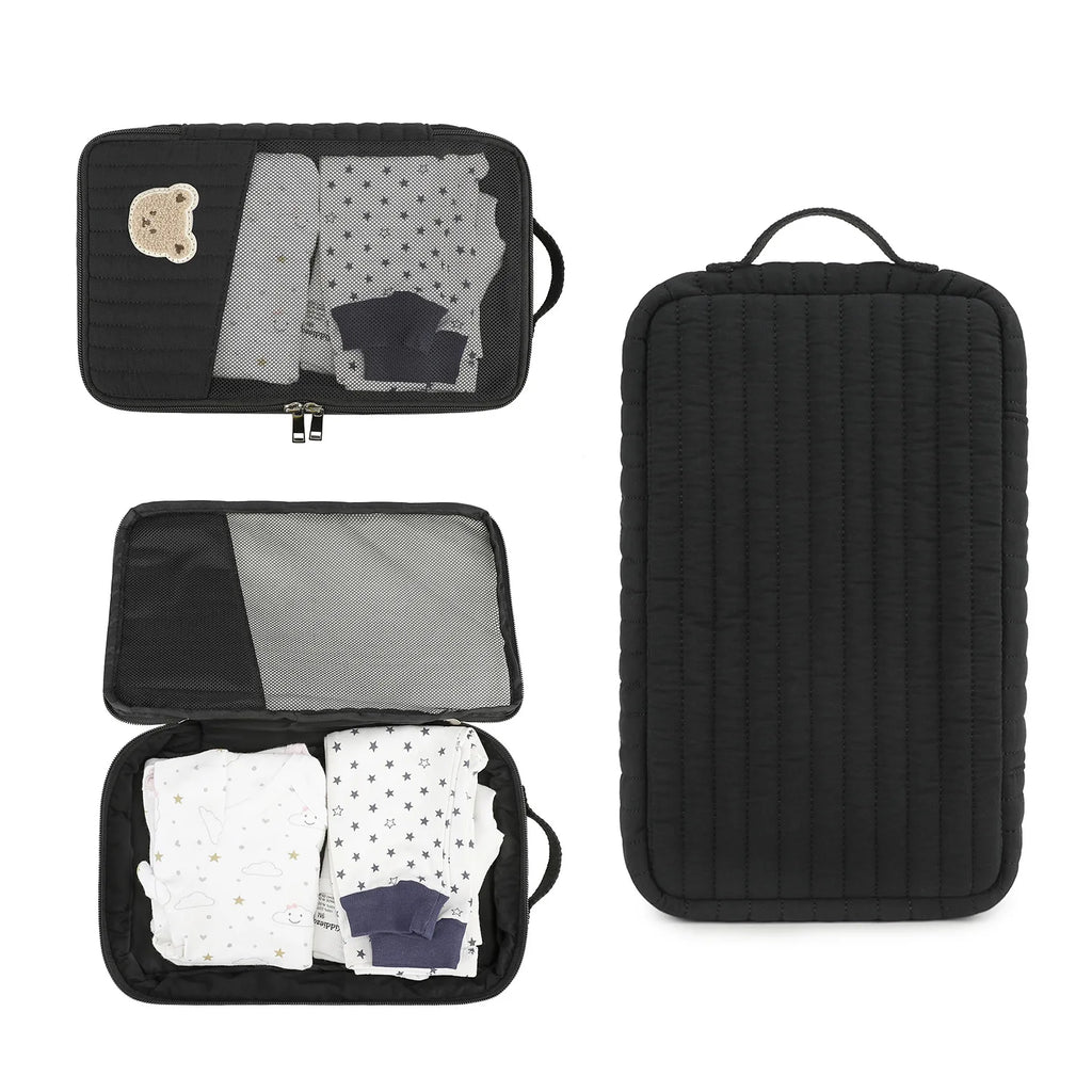 Sac à couches mignon pour poussette, sac suspendu, rangement séparé pour vêtements et couches de bébé, sac de rangement pour changement et lavage de voyage