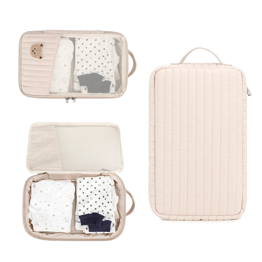 Sac à couches mignon pour poussette, sac suspendu, rangement séparé pour vêtements et couches de bébé, sac de rangement pour changement et lavage de voyage