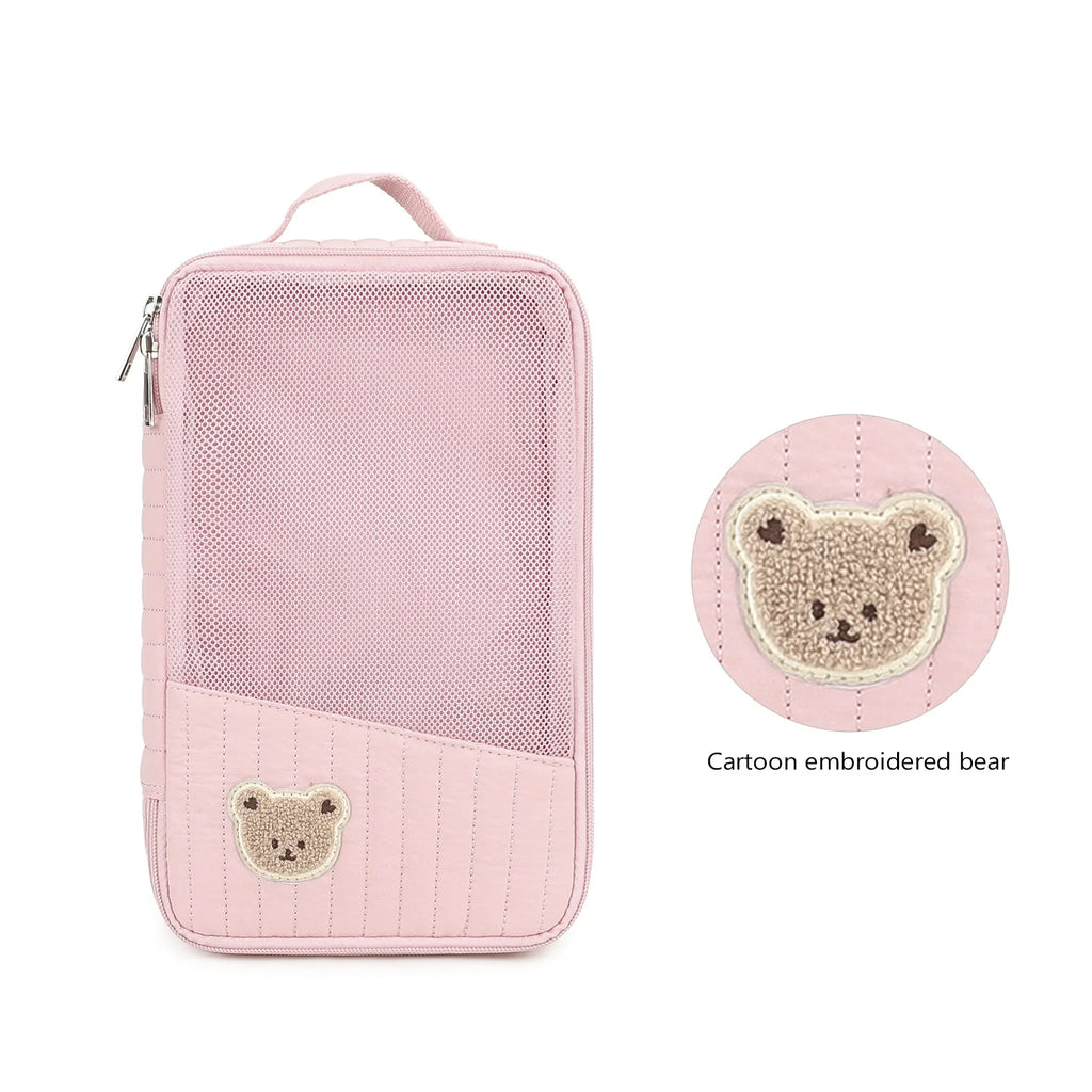 Sac à couches mignon pour poussette, sac suspendu, rangement séparé pour vêtements et couches de bébé, sac de rangement pour changement et lavage de voyage