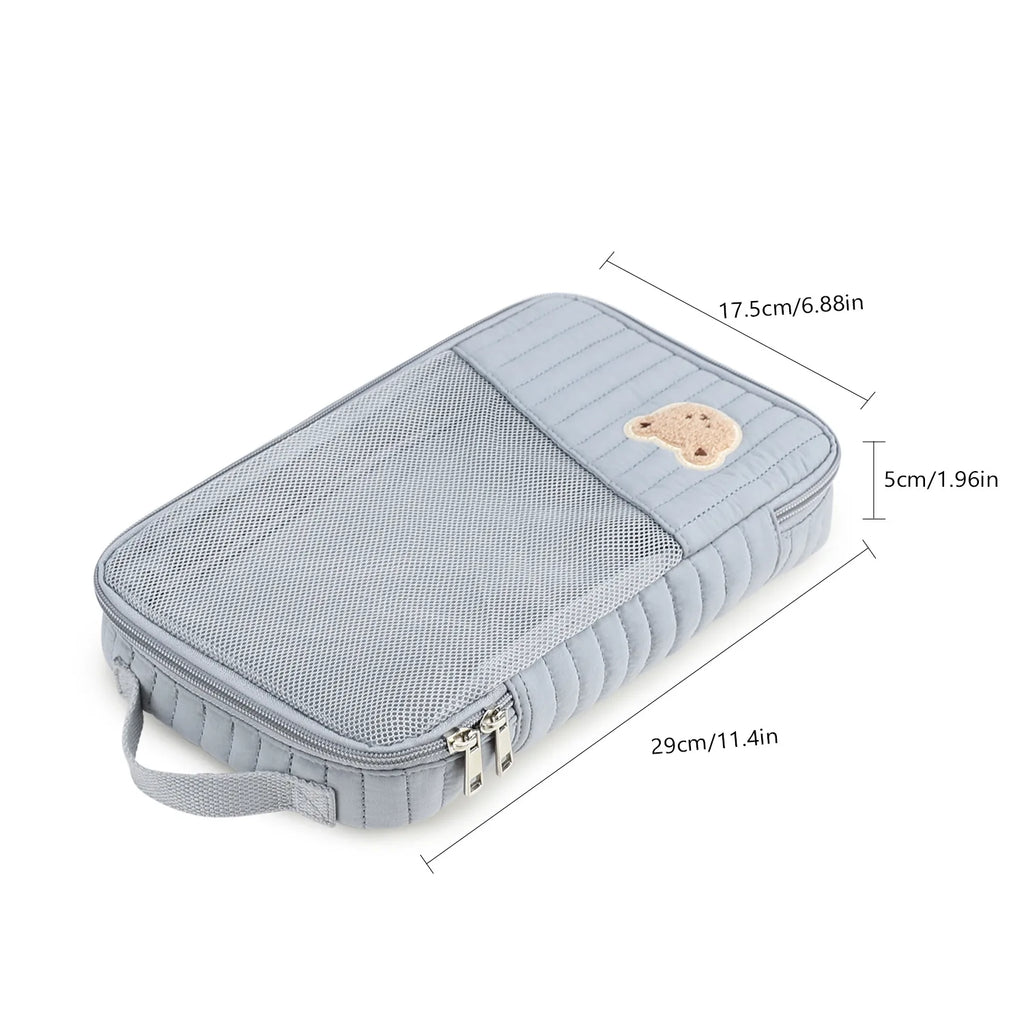 Sac à couches mignon pour poussette, sac suspendu, rangement séparé pour vêtements et couches de bébé, sac de rangement pour changement et lavage de voyage